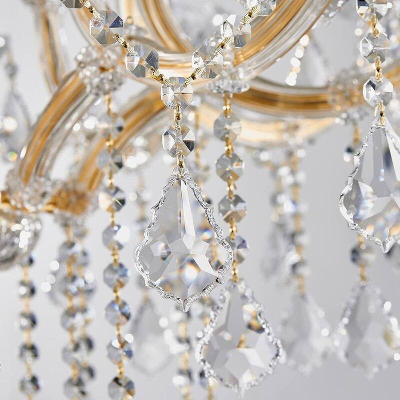 KAYLA 24 Lights Gold Candle Chandelier