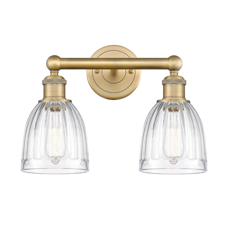 Innovations Lighting 616-2W-12-15 Brookfield Vanity Brookfield 2 Light - Brushed Brass / Clear