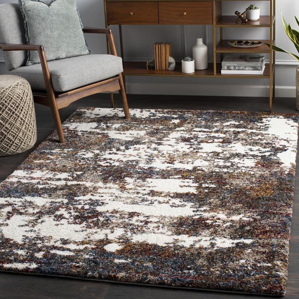 Livabliss Bohemian & Eclectic Celestial Shag Abstract Area Rug