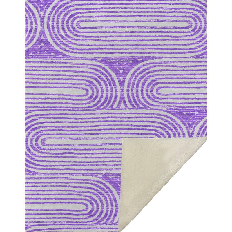 Premium Machine Washable Contemporary Sherpa Throw Blanket