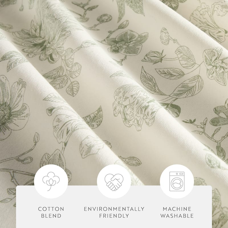 Becky Cameron Cotton Blend Floral Print Shower Curtain