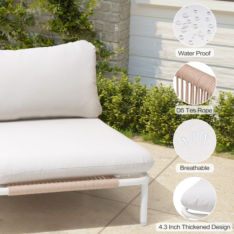 Pellebant Outdoor Sectional Sofa Patio Conversation Seating Set