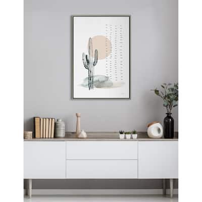 Kate and Laurel Sylvie Desert Cactus Framed Canvas by Statement Goods