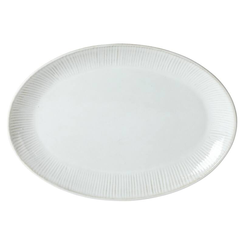 Gibson Elite Sandy Pines 3 Piece Oval Platter Set, 15.7", 13.75" & 12" Stoneware Reactive Serving Platters