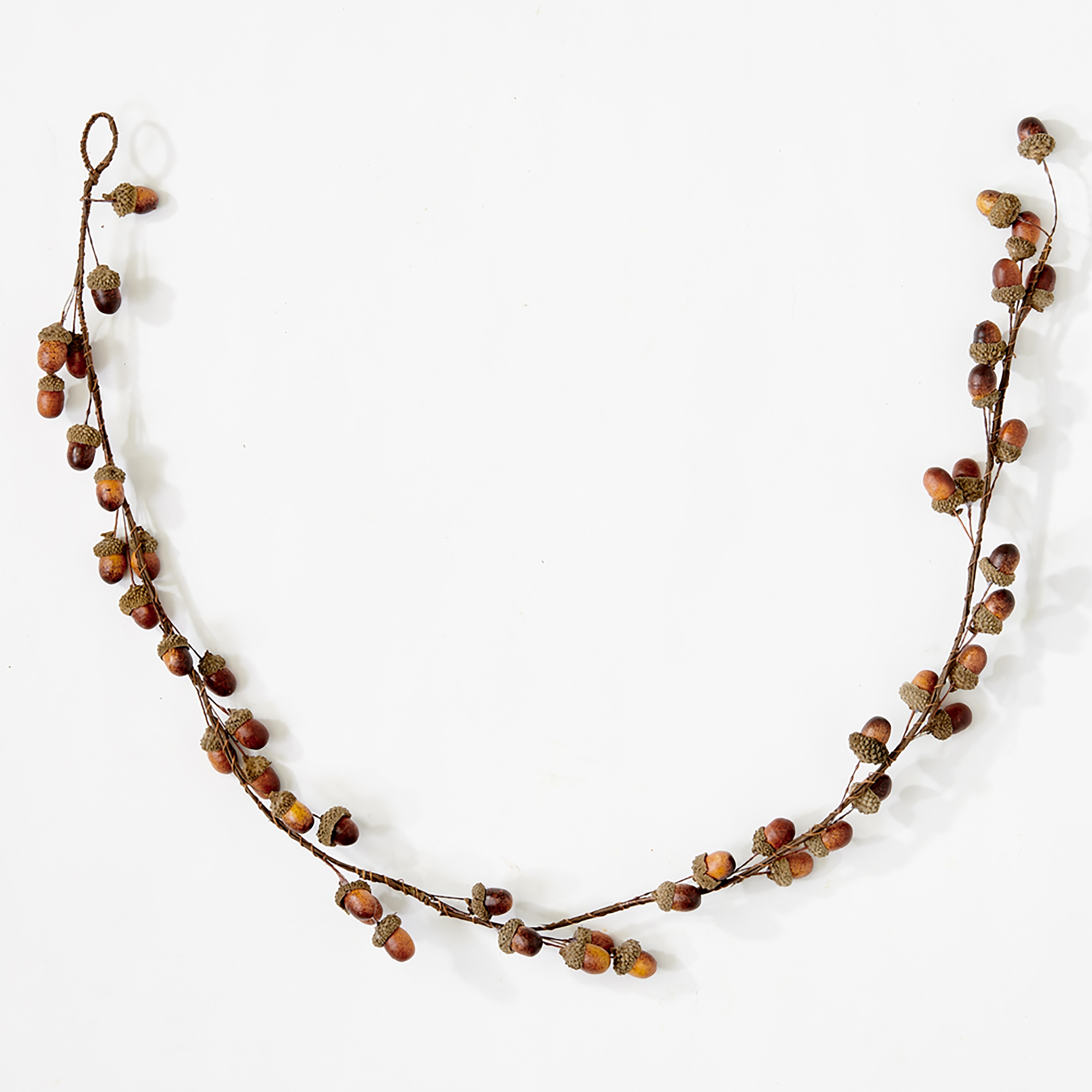 44" Artificial Acorn Garland For Fall Harvest Or Christmas, Set of 2