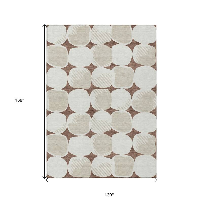 HomeRoots Abstract Transitional Rectangle Outdoor Rug