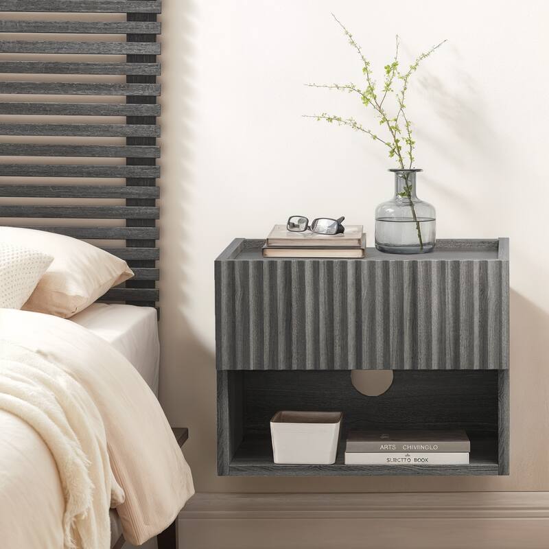 Modern Wall-Mounted Floating Nightstands with Drawer (Set of 2)