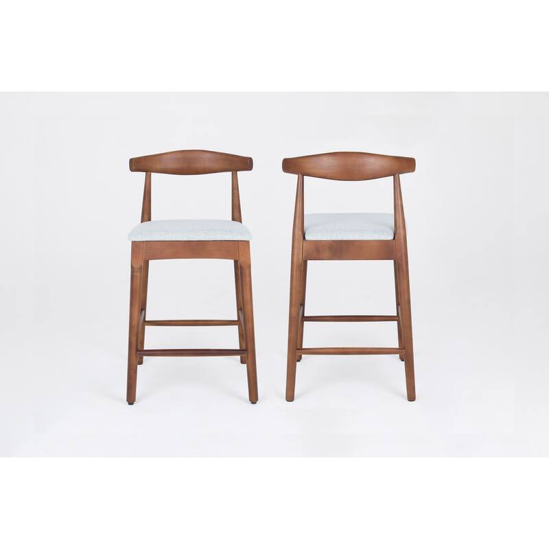 Modern Design Solid Wood 24" Counter Stools,Upholstered Counter Stools with Wood Legs for Kitchen Island Dining Room Bar