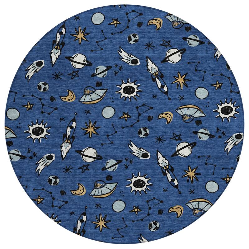 Machine Washable Indoor/ Outdoor Spaceship Chantille Rug