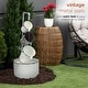 preview thumbnail 5 of 9, Alpine Corporation 33" Tall Rustic Metal Pails Fountain Yard Decoration, White
