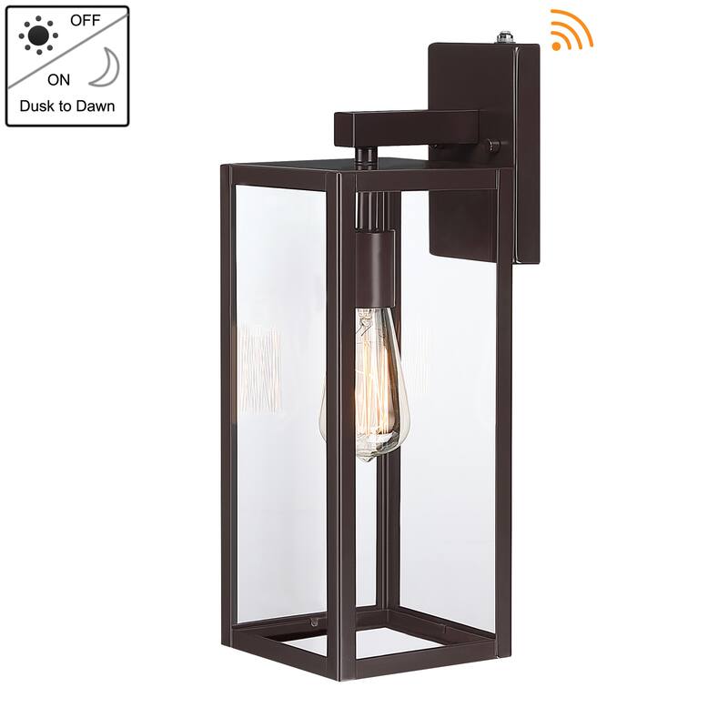 1-Light Outdoor Wall Light with Clear Glass