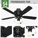 preview thumbnail 16 of 19, Hunter 54" Promenade Ceiling Fan with LED Light Kit and Handheld Remote - Victorian, Transitional - ENERGY STAR!