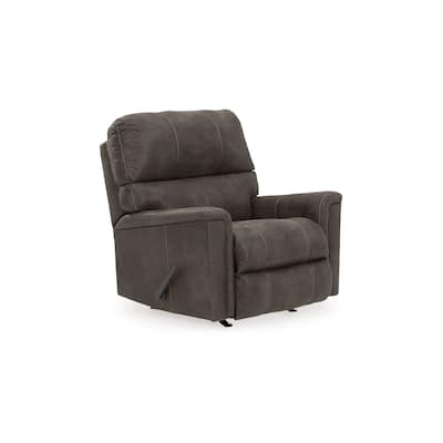 Nav Manual Rocker Recliner Chair, Weathered Smoke Gray Faux Leather