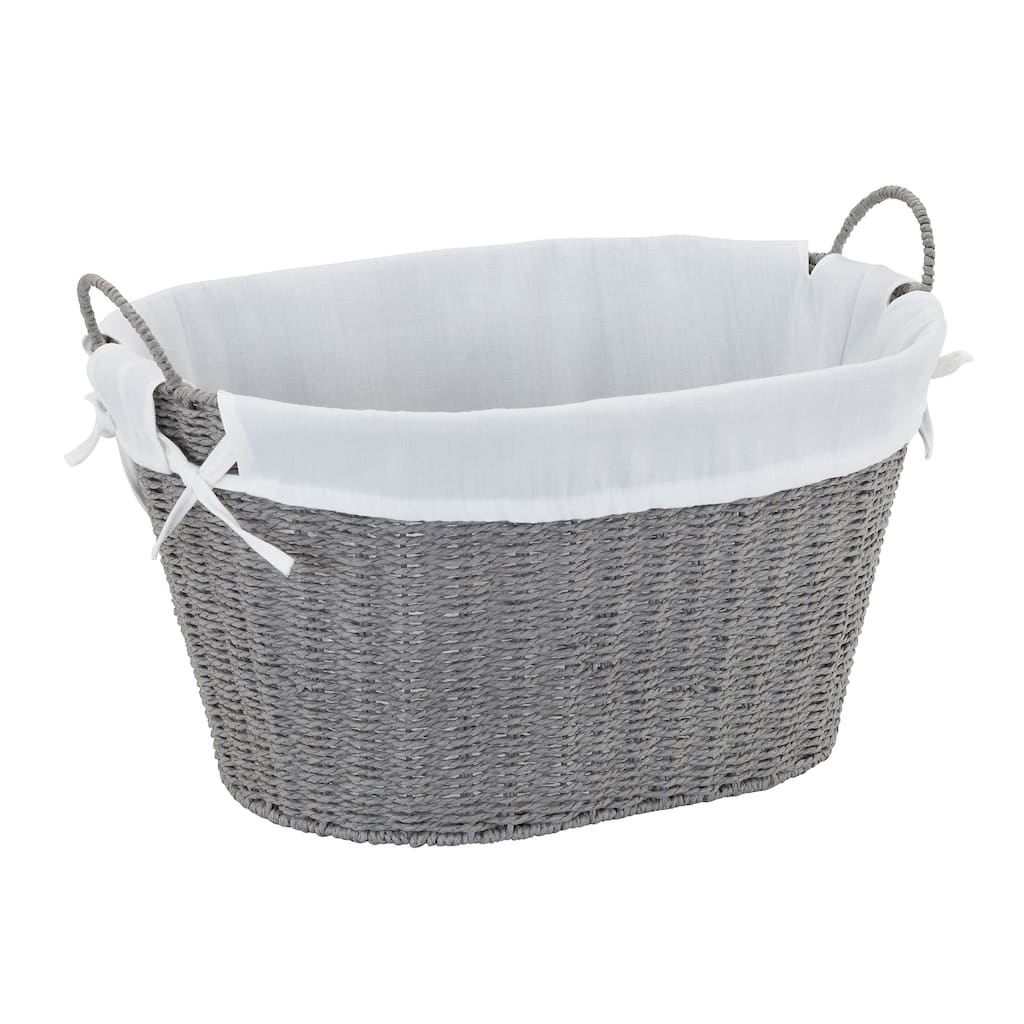 Household Essentials Woven Laundry Basket with Handles and Liner