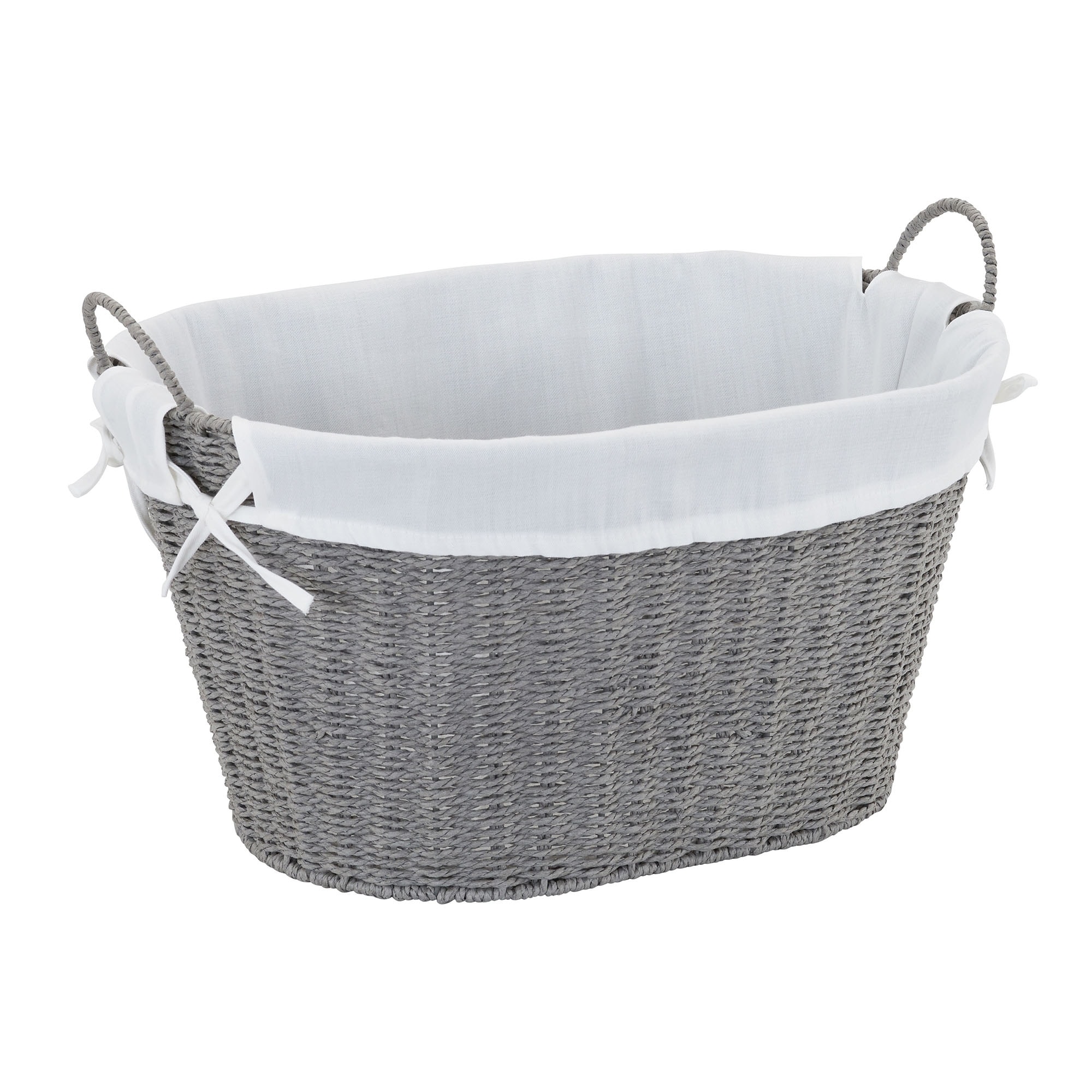 Woven Laundry Basket with Handles and Liner