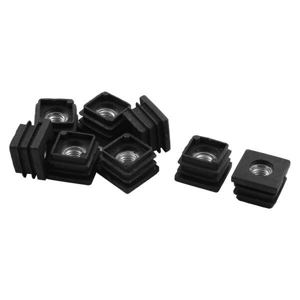 Furniture Sofa Plastic Rectangle Tube Insert Foot Cover Black 20 x 20mm ...