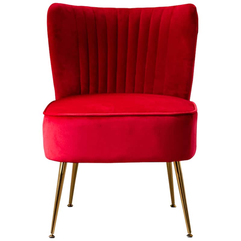 Farrah Upholstered Velvet Polyester Living Room Set With 22 inch Accent Chairs (3-Piece)