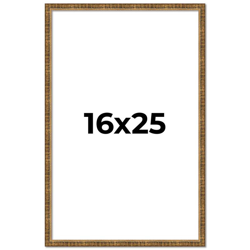 16x25 Frame Gold Solid Wood Picture Frame - Complete Modern Photo