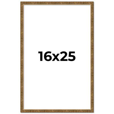 16x25 Frame Gold Solid Wood Picture Frame - Complete Modern Photo