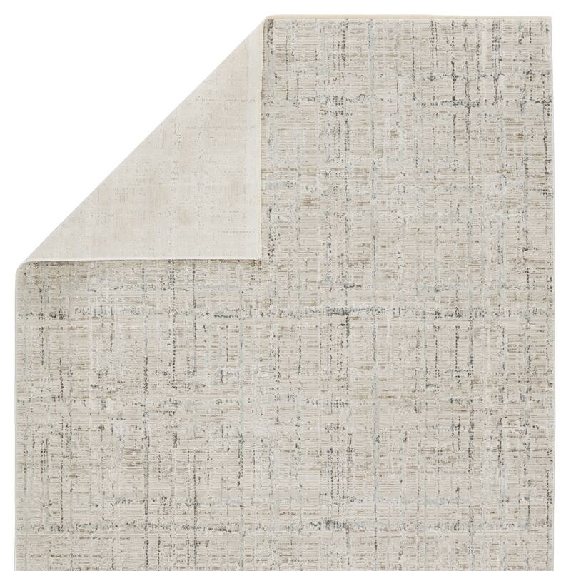 Sovis Abstract Light Gray/ Ivory Area Rug