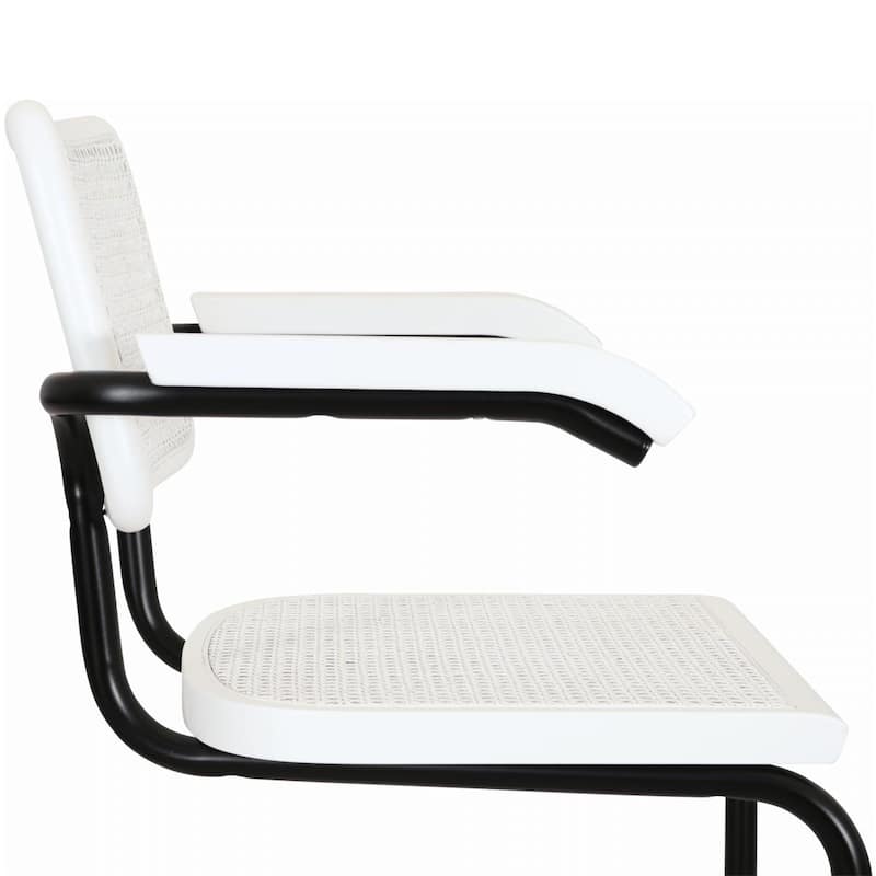 Breuer Chair Company Marcel Breuer Cesca Cane Cantilever Armchair Arm Chair w/ Black Steel Frame (Various Wood & Cane Colors)