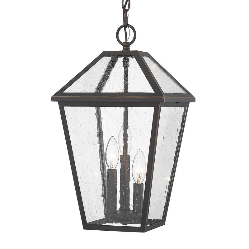 Roseto ZP66040 Calvin 3 Light 10" Wide Outdoor Taper Candle Pendant - Rubbed Bronze