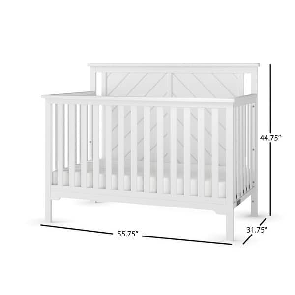 dimension image slide 1 of 3, Forever Eclectic Hampton Flat Top 4-in-1 Convertible Baby Crib