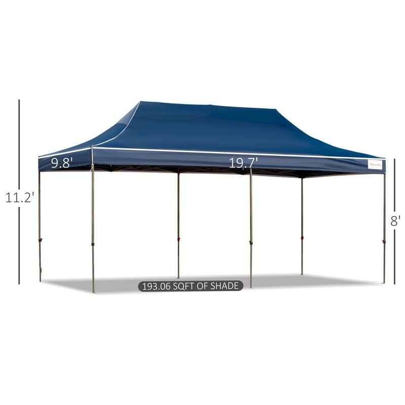 10' x 20' Pop Up Canopy Tent with Sidewalls & Doors, Instant Tents for Parties with Wheeled Carry Bag, Height Adjustable