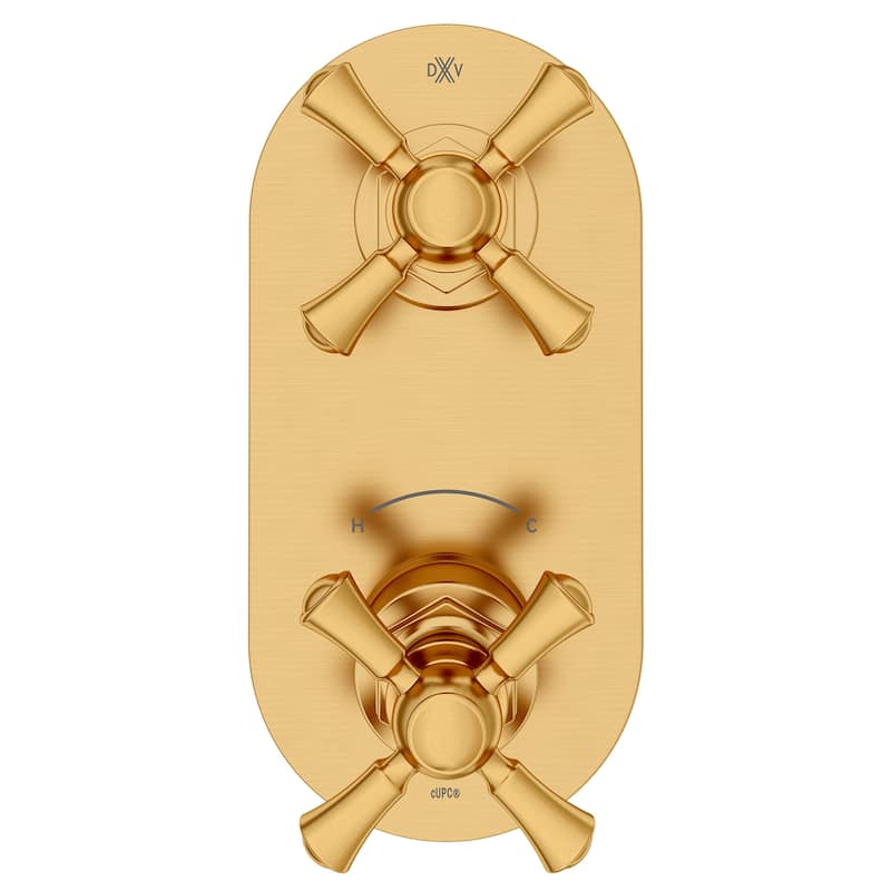 DXV Oak Hill 2-Handle Thermostatic Slim Valve with Cross Handles