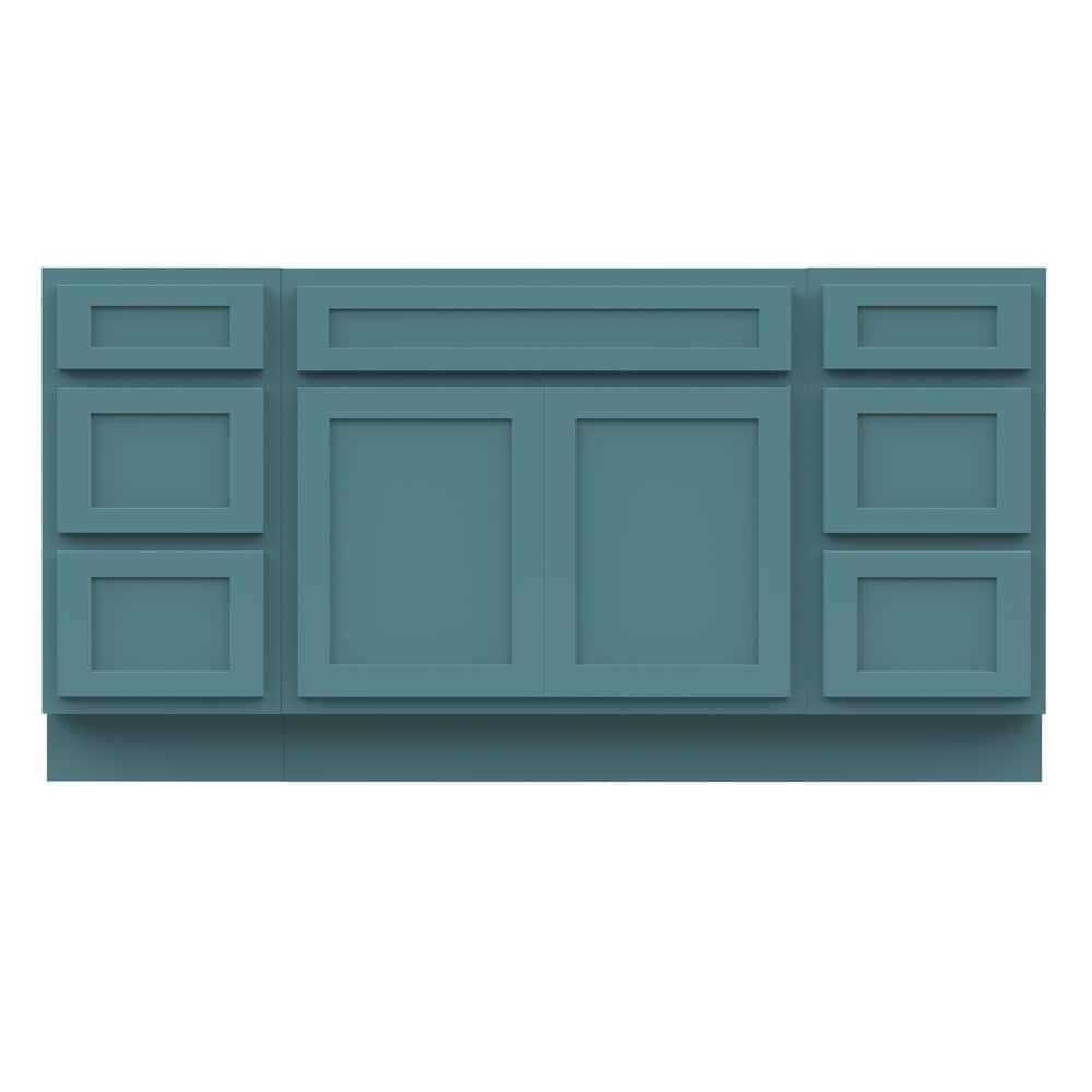 Vanity Art 66" Oak Freestanding Bathroom Vanity Cabinet without Top