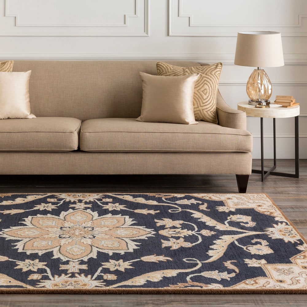 Robyn Handmade Transitional Medallion Wool Area Rug