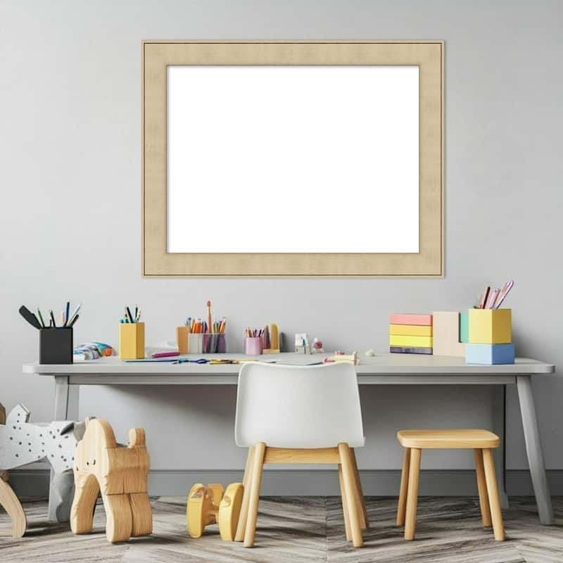 Amanti Art Classic Honey Silver Framed Dry Erase Magnetic Board