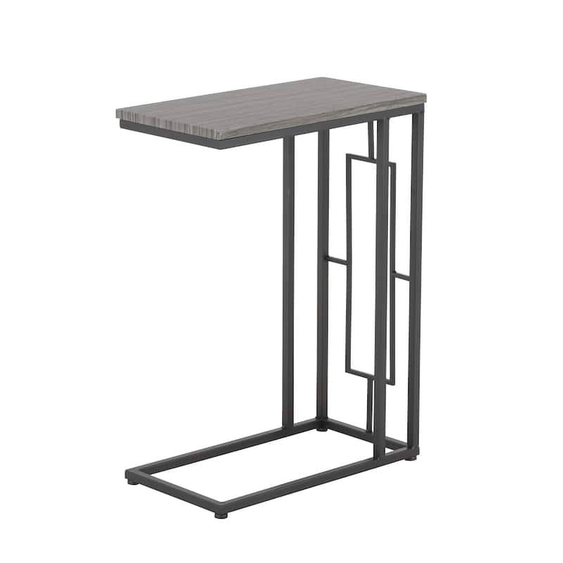 Metal C-Shaped Accent Table with Black Metal Base - Roche River Decor