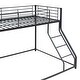 preview thumbnail 8 of 10, Metal Twin XL Over Queen Floor Bunk Bed with Sloping Ladder, Space-Saving Design, Black