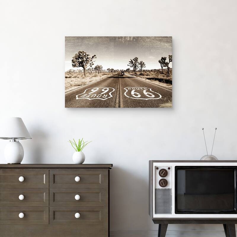 Vintage Road Trip Route 66 by Belle Maison Canvas Art Print