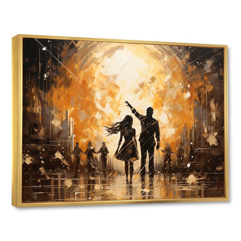 Designart "Disco Dazzle Dancer Complicity" Dance Framed Canvas Prints