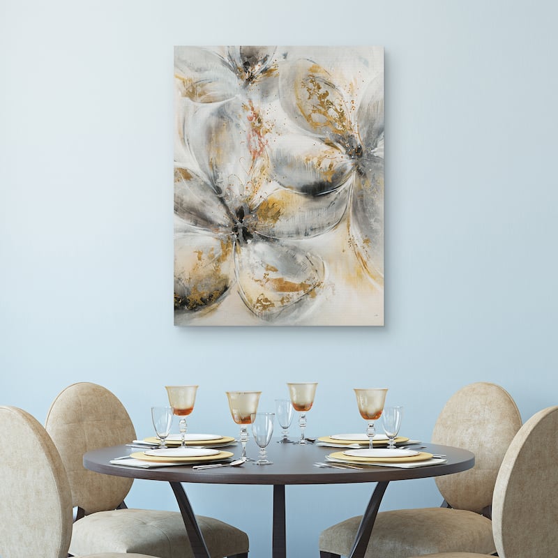 Silver Petals by K. Nari Canvas Art Print