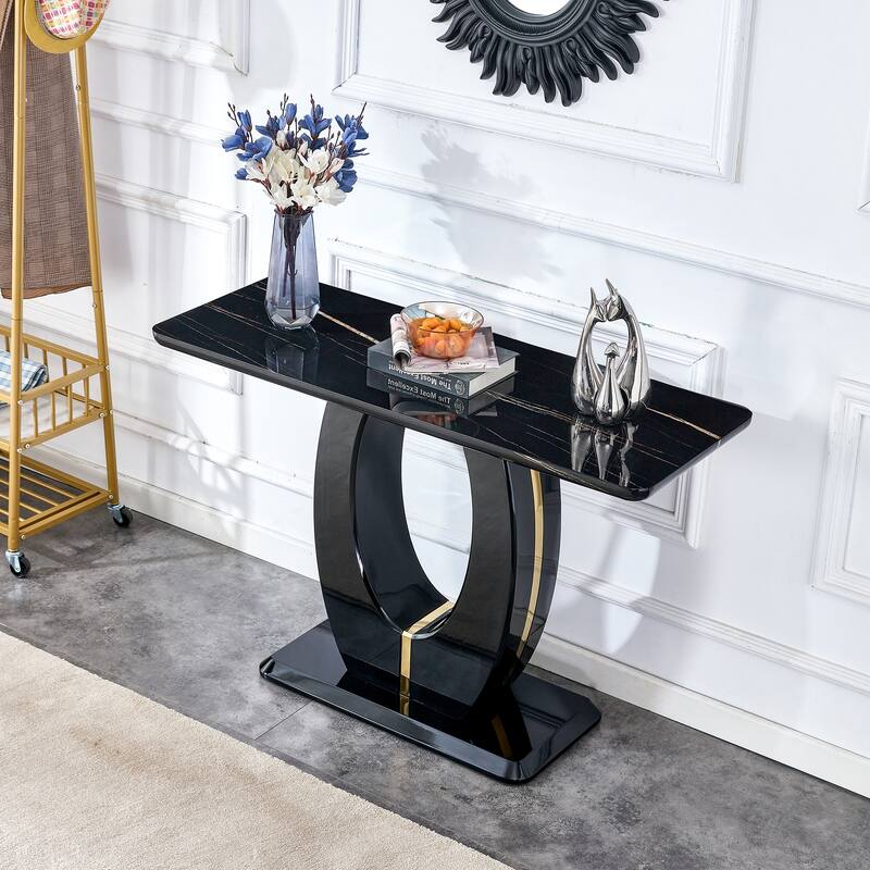 47.2 "x 18" x 29.5 "Modern minimalist striped MDF material rectangular counter dining table for bedroom bedside entrance