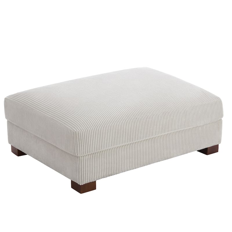 Rectangle Corduroy Ottoman for Living Room