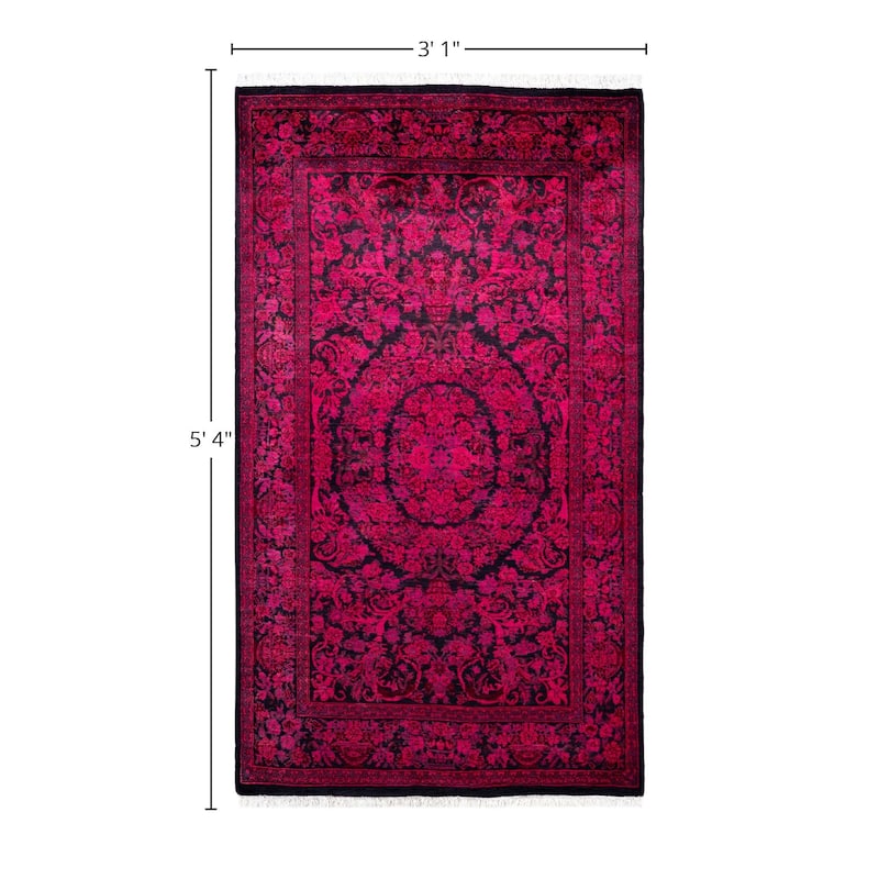 Overdyed One-of-a-Kind Hand-Knotted Area Rug - Pink - 3' 1" x 5' 4"