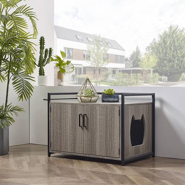 Shop Unipaws Cat Litter Box Enclosure Cat Washroom Bench Nightstand Overstock 30898108