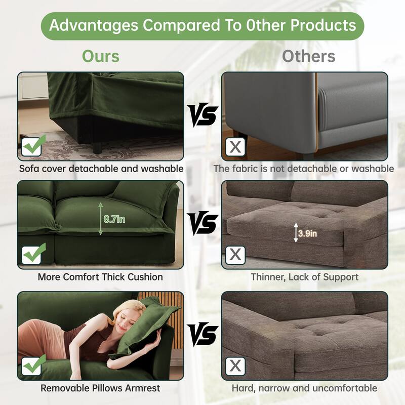 Upholstered Armchair Set of 2, Living Room Reading Chair with High Back Pillows, Removable Chair, Cover Modern Single Sofa Chair