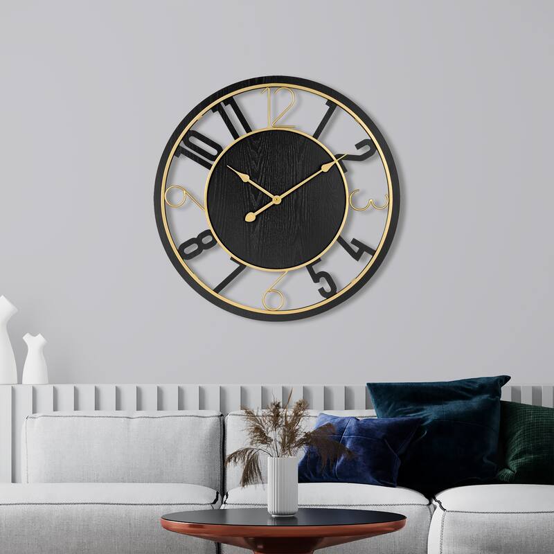 Sorbus 24" Wooden Wall Clock (Numeral)