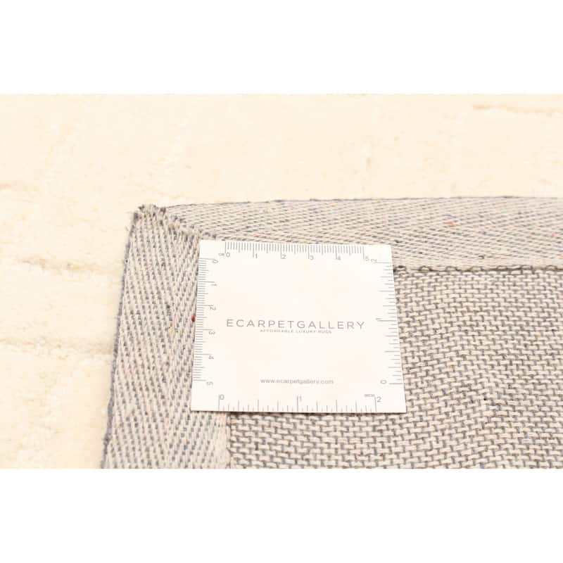 ECARPETGALLERY Hand Tufted Timeless Cream Wool Rug - 5'0 x 8'0