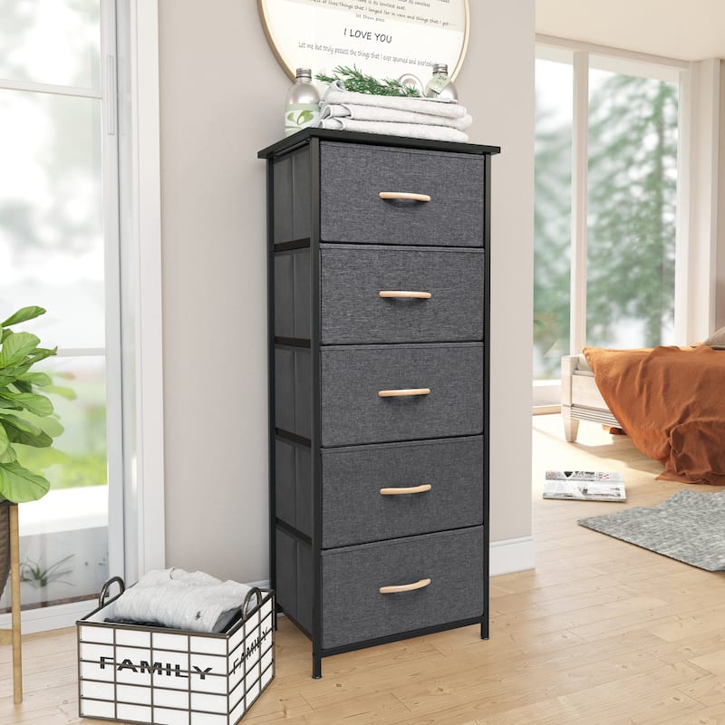 Pellebant 5 Drawer Vertical Dresser Storage Organizer Divider Unit