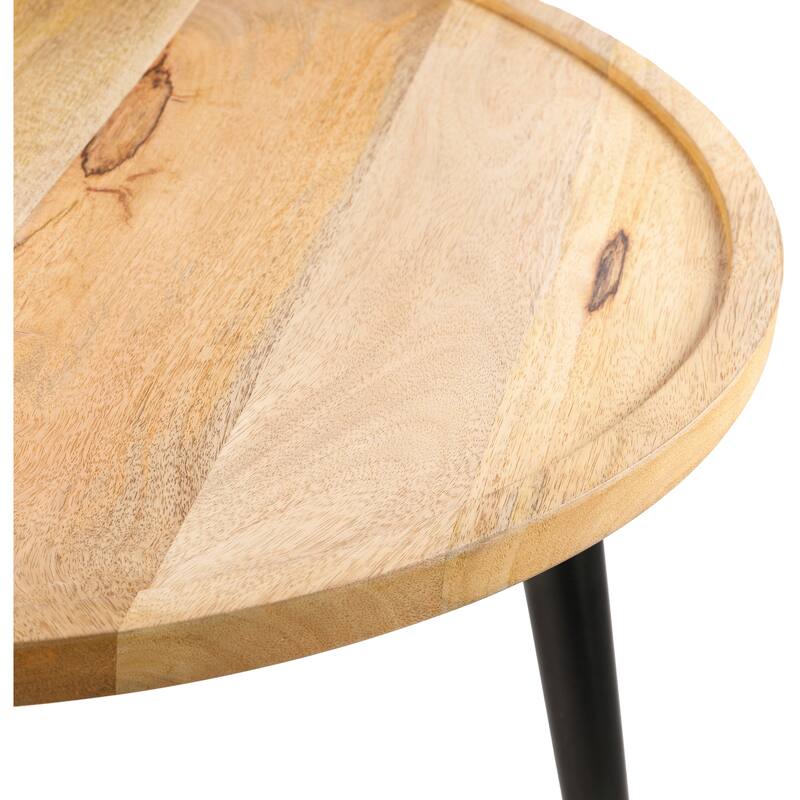 Zion Mid-Century Modern Wooden Round Coffee Table