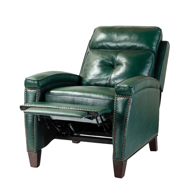 Gaspar Mid-Century Modern Pushback Recliner with Nailhead Trim by HULALA HOME