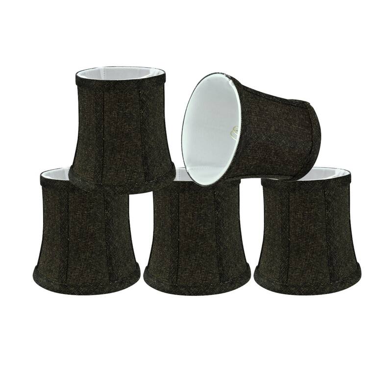 Aspen Creative Bell Chandelier Clip-On Lamp Shade (5 Pack), Two-Tone Black, (4" x 5" x 5")