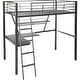 preview thumbnail 2 of 5, Contemporary Metal Loft Bed with Desk, Black and Silver Size - Twin