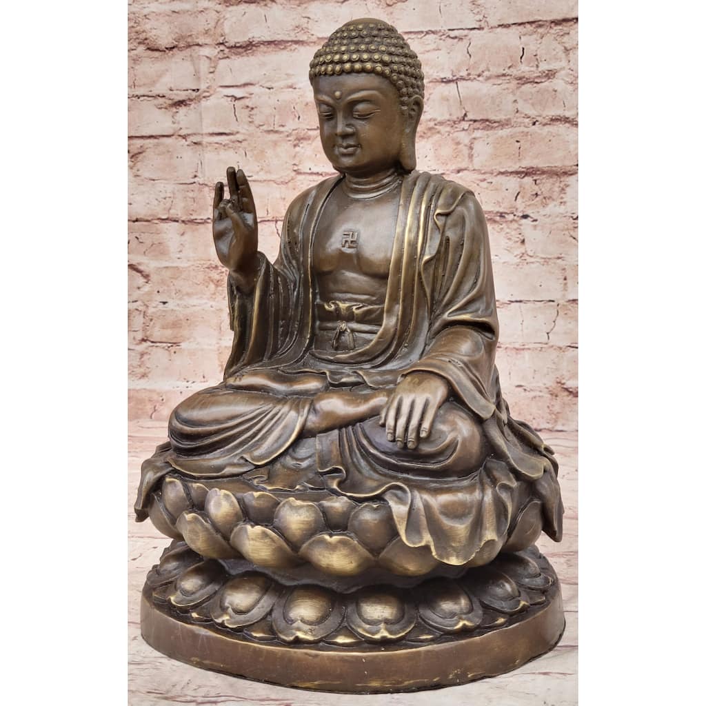 Meditating Shakyamuni Buddha Bronze Sculpture Statue Original Art